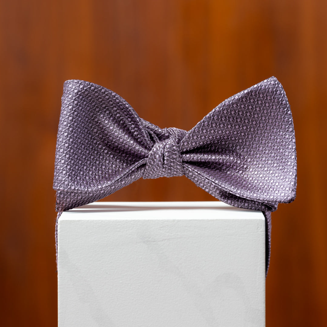 Lavender Solid Textured Silk Bow Tie