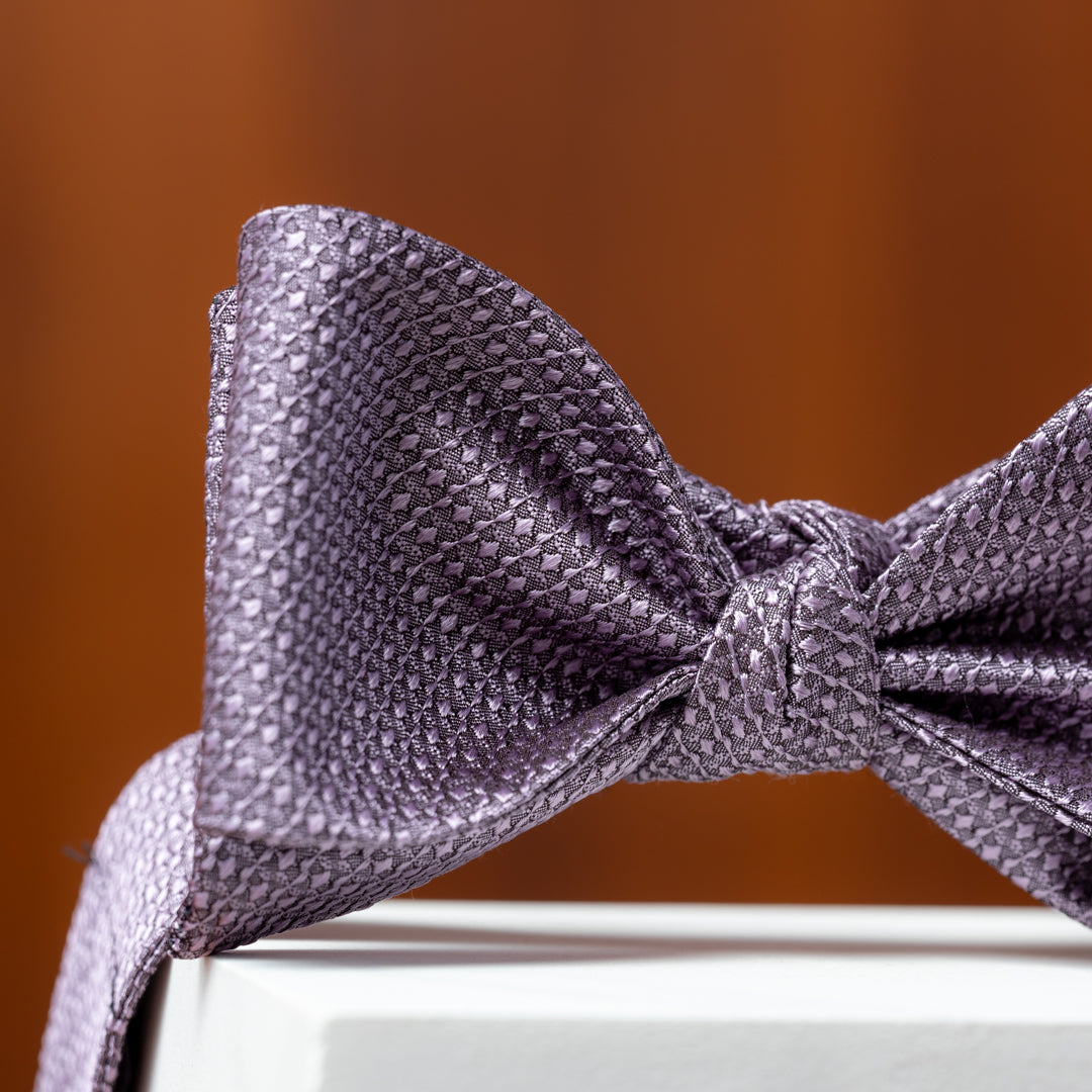 Lavender Solid Textured Silk Bow Tie