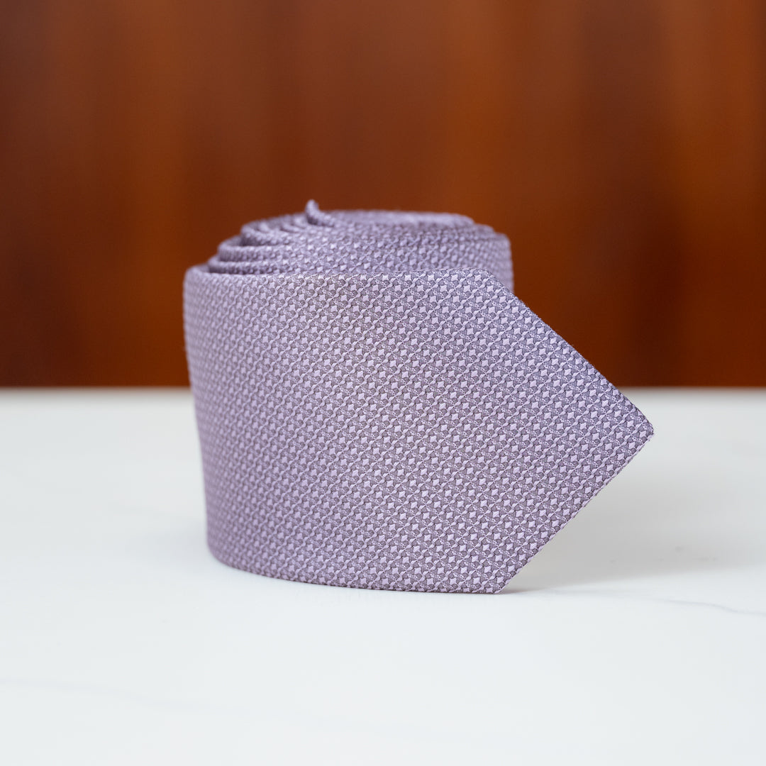 Lavender Solid Textured Silk Necktie