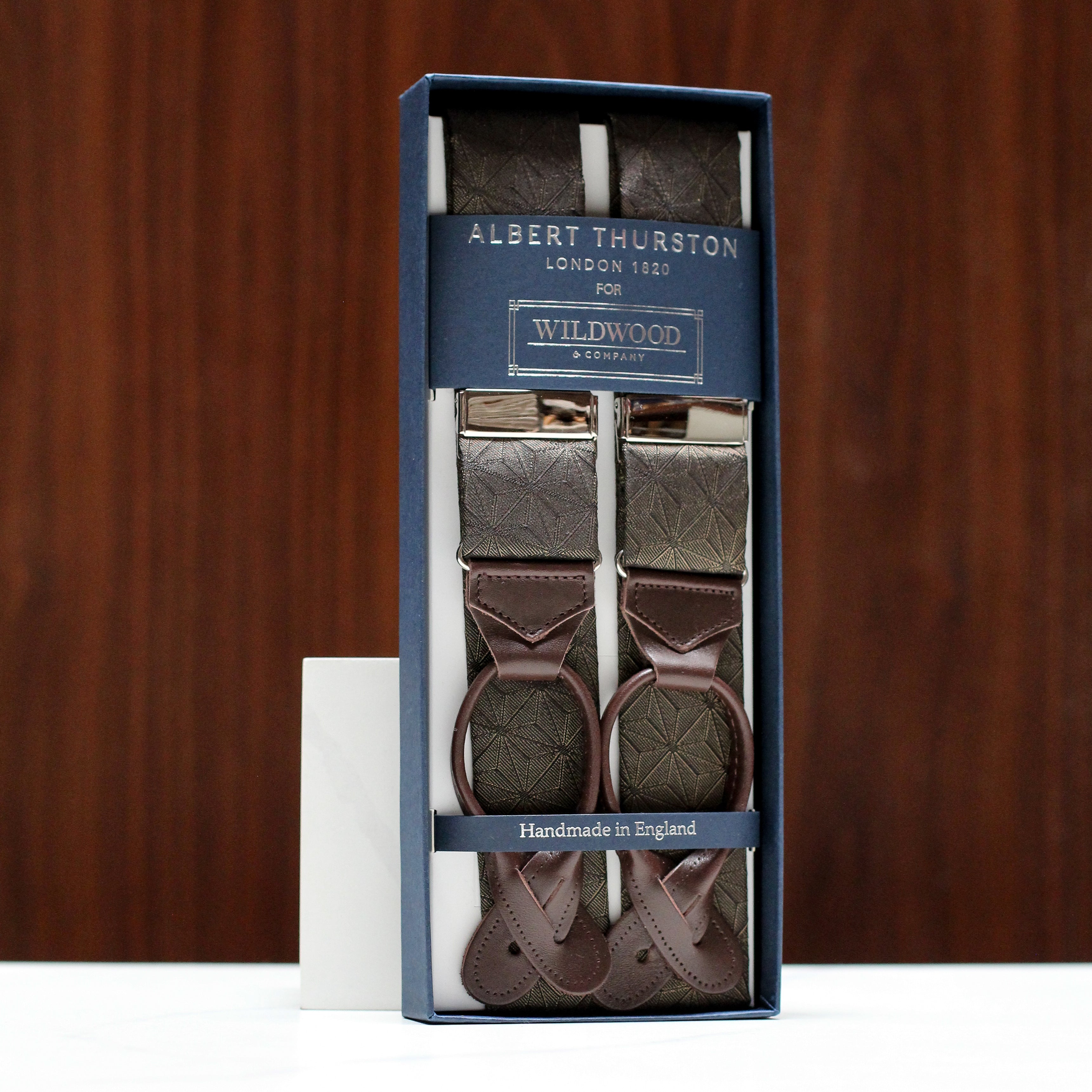 Olive Tonal Asa-no-ha Suspenders