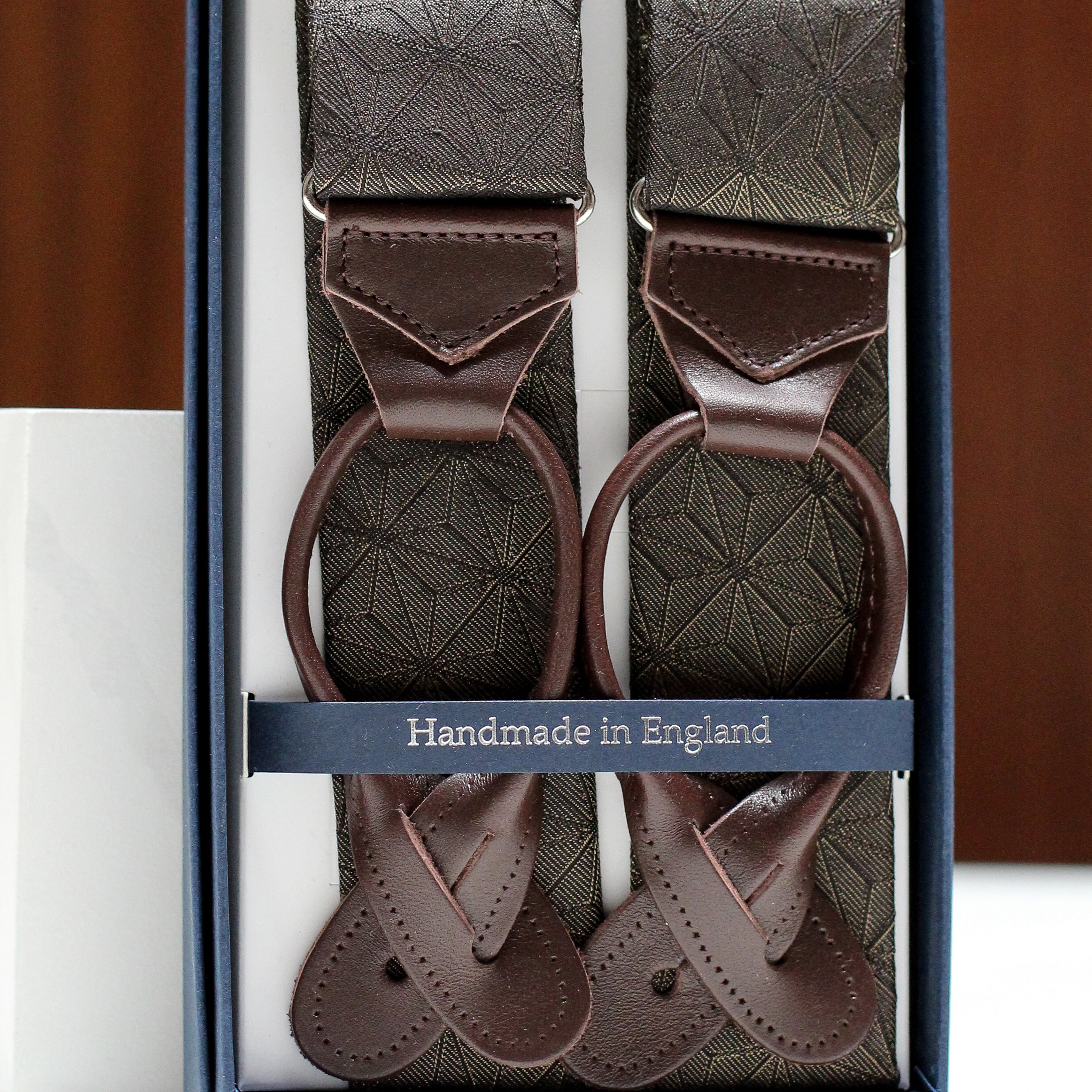 Olive Tonal Asa-no-ha Suspenders