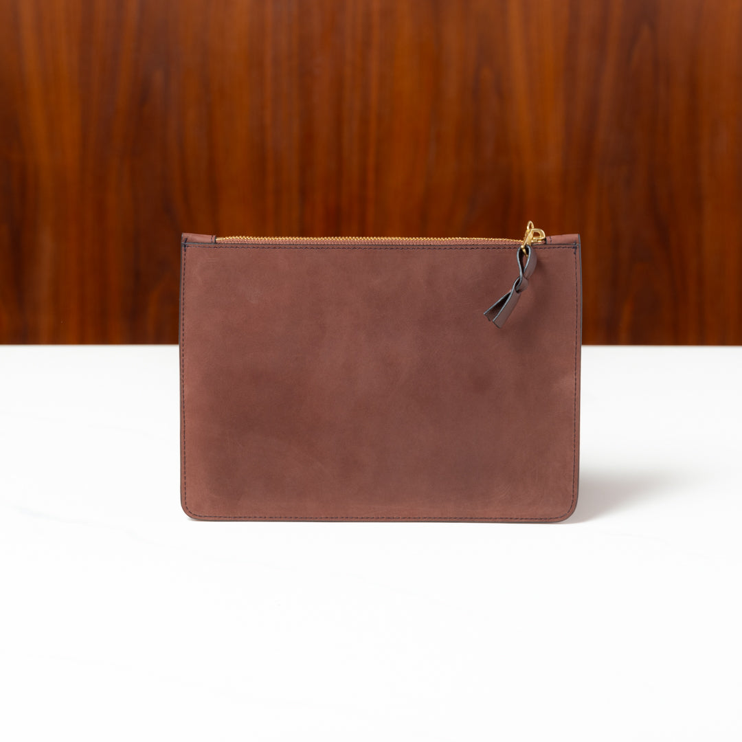 Suede Medium Zipper Pouch