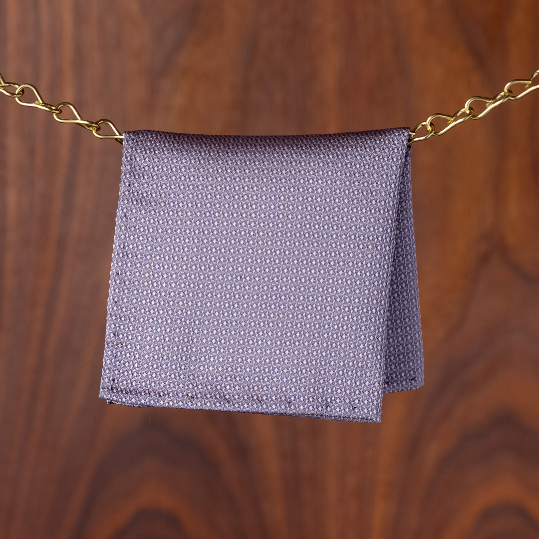 Lavender Solid Textured Silk Pocket Square