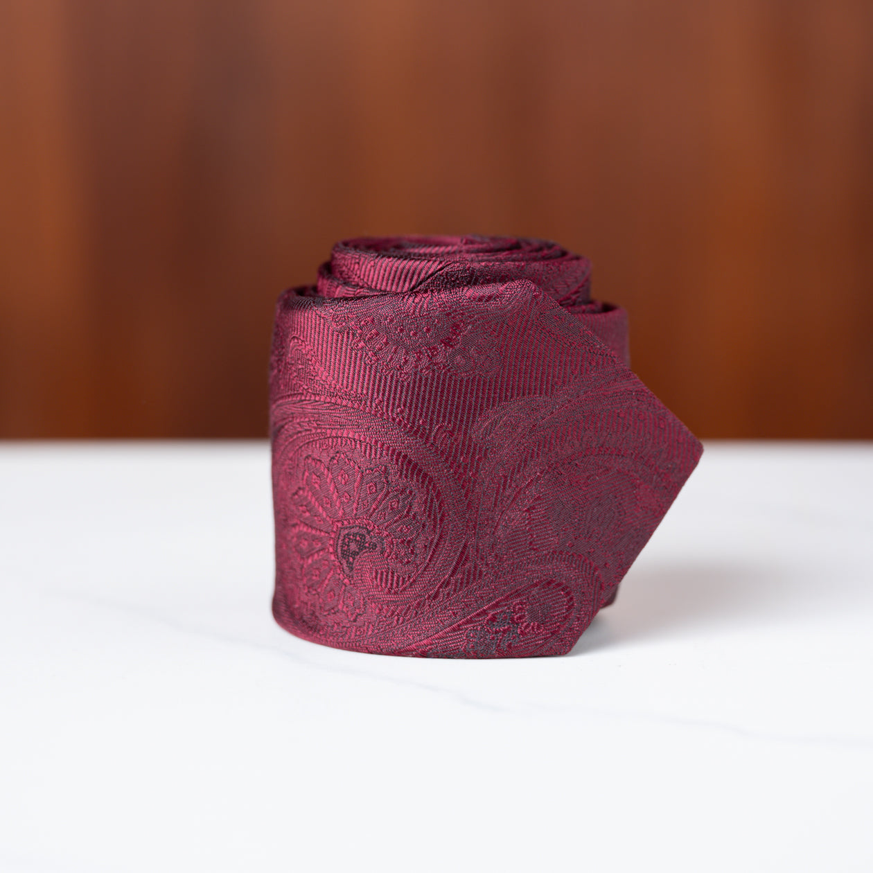 Burgundy House Paisley Necktie